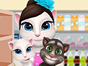 Talking Angela is taking her two babys with her for shopping.They must prepare for the easter family meal and she have to be ready.She will buy easter eggs,meat,bread,fruits and some toys for the little ones.Have fun shopping with Talking Angelas family.